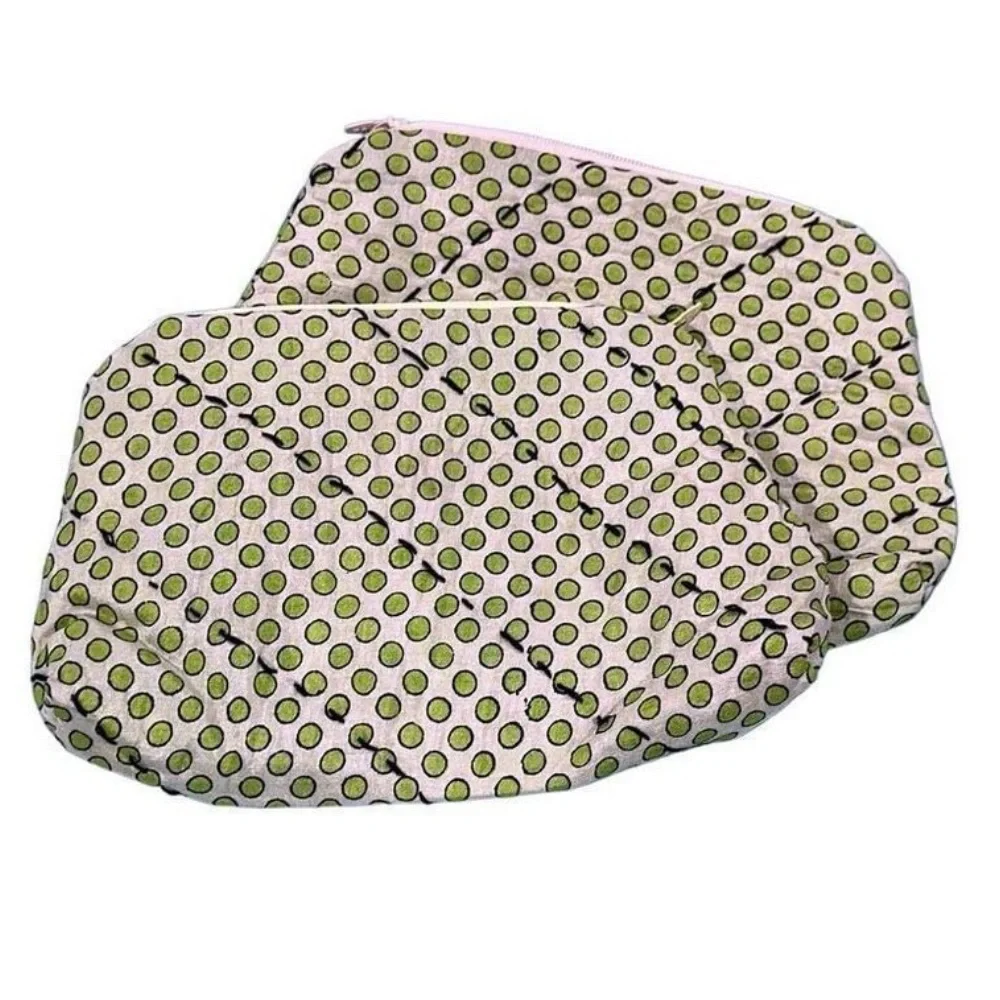 NWOT 100% solo Polka Dot Pouch Set